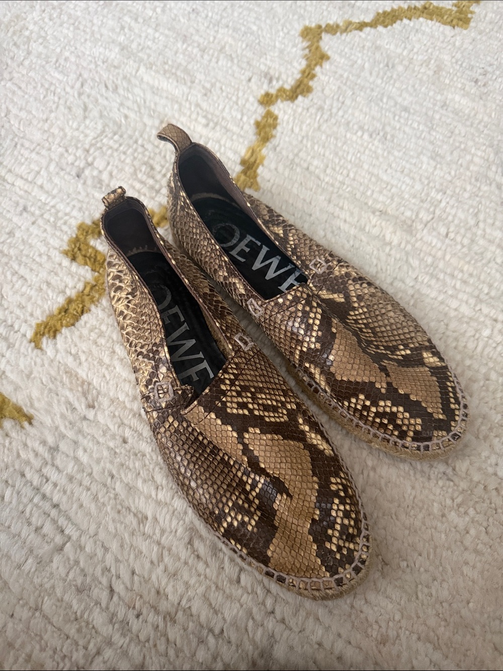 Loewe Python Skin Espadrilles - Brown & Tan
